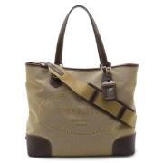 Prada Vintage Pre-owned Canvas totevskor Beige, Dam