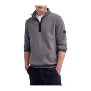 Barbour Outline Funnel Neck Sweatshirt Plum Grey Gray, Herr