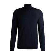 Hugo Boss Slim Fit Ull Turtlenecktröja Blue, Herr