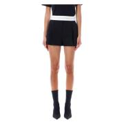 Alexander Wang Veckad Logo High Waist Shorts Black, Dam