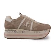 Premiata Beige Läder Python Sneakers Kvinnor Beige, Dam