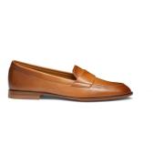 Santoni Läder Penny Loafer Brown, Dam