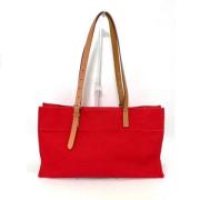 Hermès Vintage Pre-owned Canvas axelremsvskor Red, Dam