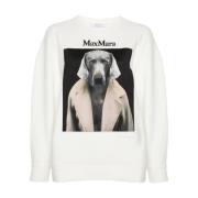 Max Mara Vit Sweatshirt Höj Garderob Chic Statement White, Dam