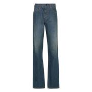 Maison Margiela Blå Bomull Straight-Leg Jeans Blue, Dam