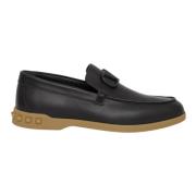 Valentino Garavani Svart Läderloafer med VLogo Signature Black, Herr