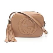 Gucci Vintage Pre-owned Laeder crossbodyvskor Beige, Dam