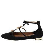 Aquazzura Pre-owned Pre-owned Mocka lgskor Black, Dam