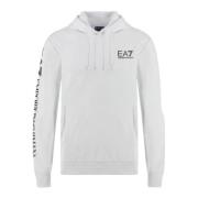 Emporio Armani EA7 Vit huvtröja med svart logotyp White, Herr