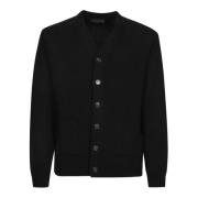 Daniele Fiesoli Svart Cardigan Sweater Aw24 Black, Herr