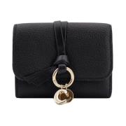 Chloé Läderplånbok med Metallmonogram Black, Dam