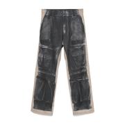 Diesel Twill Cargo Byxor med Trompe l'oeil Print Black, Herr