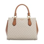 Michael Kors Canvas Satchel Vanilla Acrn Väska Beige, Dam