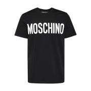 Moschino Svart Logotyp Tryck T-shirt Black, Herr