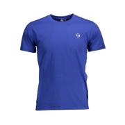 Sergio Tacchini Blå Bomull Logo Broderad T-shirt Blue, Herr