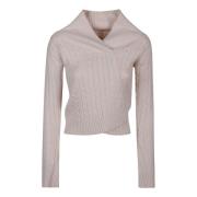 Victoria Beckham Wrap Detail Sweater Beige, Dam