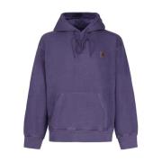 Carhartt Wip Lila Bomullshoodie med Logodetalj Purple, Herr