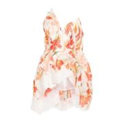 Zimmermann Orange Blommig Top Aw24 Multicolor, Dam