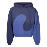 ERL Klassisk Swirl Hoodie Stickad Blue, Herr