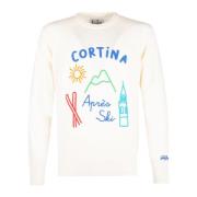 MC2 Saint Barth Vit Crew Neck Tröja med Brodyr White, Herr