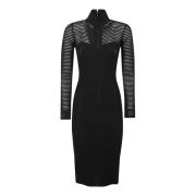 Elisabetta Franchi Elegant Svart Klänning för Kvinnor Black, Dam