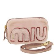 Miu Miu Pre-owned Pre-owned Canvas handvskor Pink, Dam