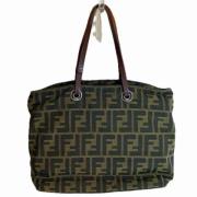 Fendi Vintage Pre-owned Canvas handvskor Brown, Dam