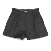 Róhe Antracit Ull Mini Skulptural Shorts Gray, Dam