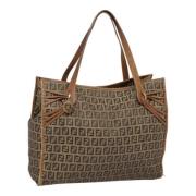 Fendi Vintage Pre-owned Canvas handvskor Beige, Dam