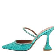 Amina Muaddi Pre-owned Pre-owned Tyg mules Green, Dam