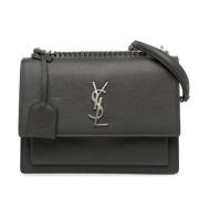 Yves Saint Laurent Vintage Pre-owned Laeder crossbodyvskor Gray, Dam