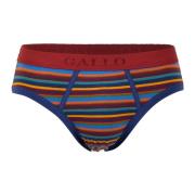 Gallo Mäns blå bomullsbriefs med flerfärgade ränder Multicolor, Herr