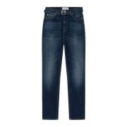 Pinko Högmidjade Skinny Jeans med Love Birds Spänne Blue, Dam