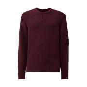 C.p. Company Rib Crew Neck Stickad i Lila Purple, Herr