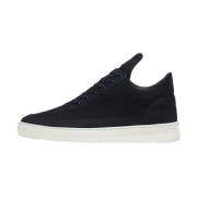 Filling Pieces Låg Top Ripple Nubuck Navy Blue, Herr