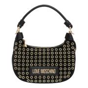 Love Moschino Stilig Hobo-väska med Justerbar Rem Black, Dam