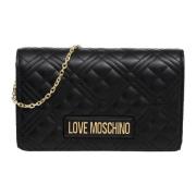 Love Moschino Snygg Axelväska med Magnetlås Black, Dam