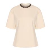 Soaked in Luxury Dekorerad Tee Top Vitkappa Grå Beige, Dam