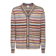 PS By Paul Smith Lyxig Multi Cardigan Sweater Multicolor, Herr