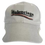 Balenciaga Vintage Pre-owned Bomull hattar-och-kepsar White, Dam