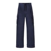 Dolce & Gabbana Cargo Joggingbyxor med Logoplatta Blue, Herr