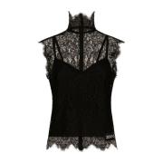 Dolce & Gabbana Svart Spetstopp Look26 Black, Dam