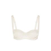 Dolce & Gabbana Balconette Satin Spets BH White, Dam