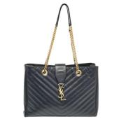 Yves Saint Laurent Vintage Pre-owned Laeder handvskor Blue, Dam