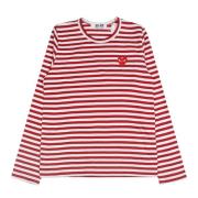 Comme des Garçons Play Randig långärmad topp Red, Dam