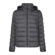 Moncler Grå Vadderad Ullrock med Läder Gray, Herr