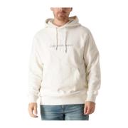 Calvin Klein Chenille Monologo Hoodie White, Herr