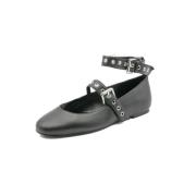 Steve Madden Svarta läder Macbeth damskor Black, Dam