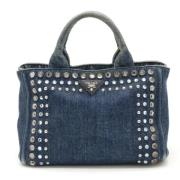 Prada Vintage Pre-owned Denim totevskor Blue, Dam