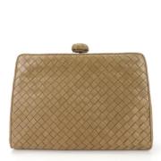 Bottega Veneta Vintage Pre-owned Laeder kuvertvskor Beige, Dam